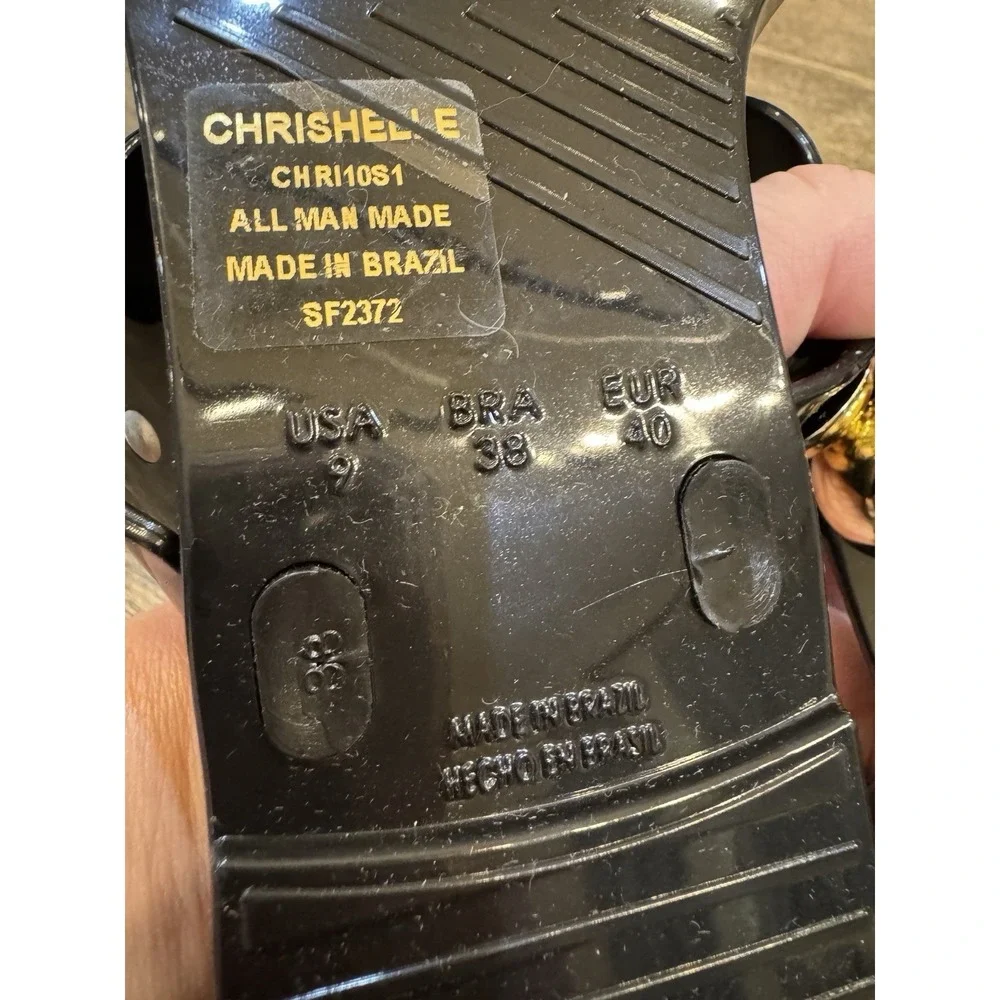 Steve Madden Black Gold Sandals - Size 9- Chrishelle